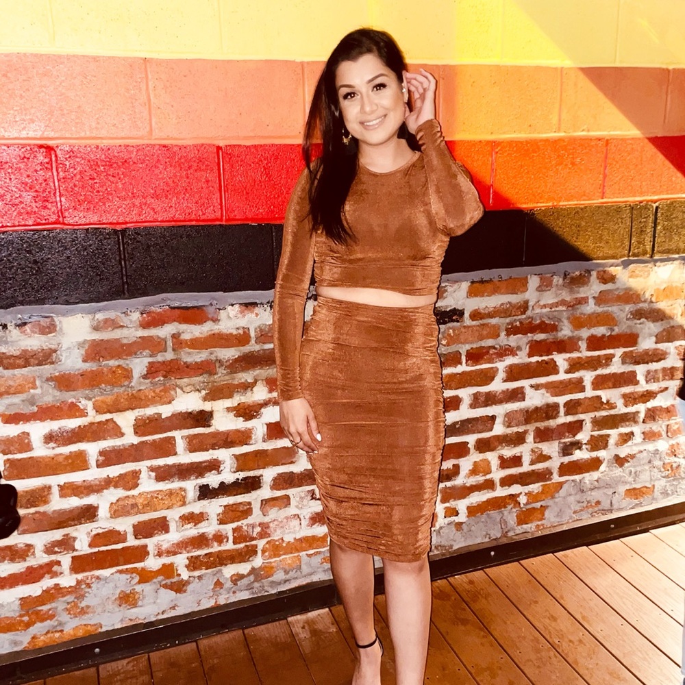 2 piece crop top & skirt